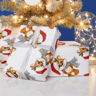 Racoon Santa Christmas Geschenkpapier