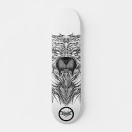 Racoon schwarz-weiß surreal symmetrische Linien Ku Skateboard