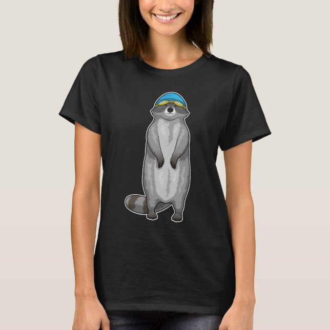 Racoon Schwimmhaube T-Shirt (Vorderseite)