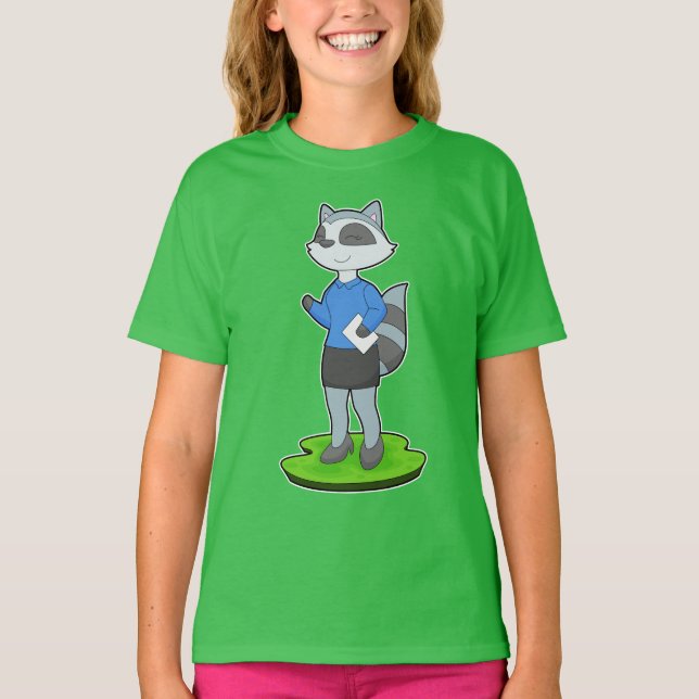 Racoon Secretary Note T-Shirt (Vorderseite)