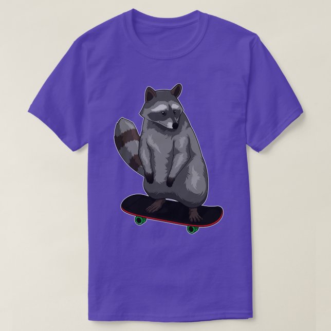 Racoon Skater Skateboard T-Shirt (Design vorne)