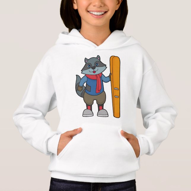 Racoon Skier Ski Hoodie (Vorderseite)