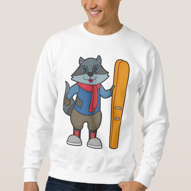Racoon Skier Ski Sweatshirt (Vorderseite)