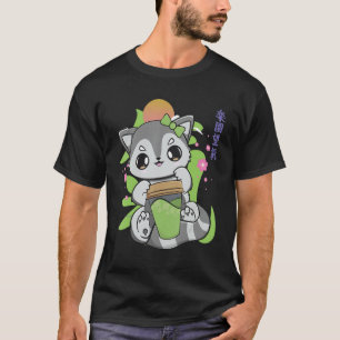 Racoon trinkt Mochi und Milchtee für Boba T-Shirt