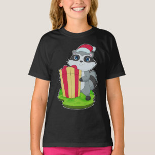 Racoon Weihnachts-Weihnachtsmannmütze T-Shirt