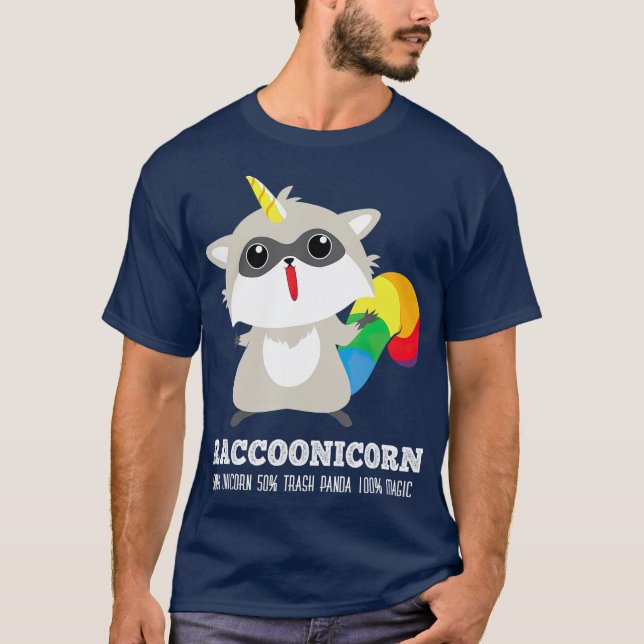 Racoonicorn  Funny Trash Panda Raccoon Unicorn T-Shirt (Vorderseite)