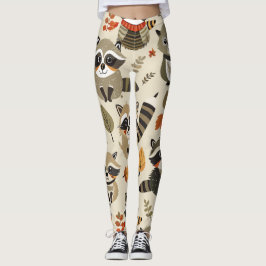 Racoons Wasserfarben Benutzerdefiniertes Muster Leggings