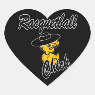 Racquetball Chick #4 Herz-Aufkleber