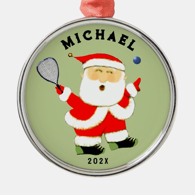 Racquetball Christmas Collectif Ornament Aus Metall (Vorne)