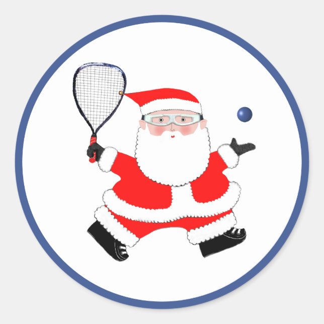 Racquetball Christmas Runder Aufkleber (Vorderseite)