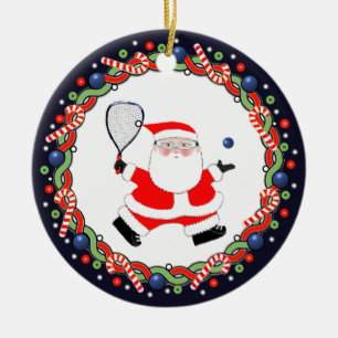 Racquetball-Feiertagsgeschenk Keramik-Ornament Keramik Ornament