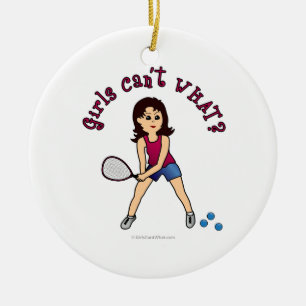 Racquetball Girl (Licht) Keramikornament