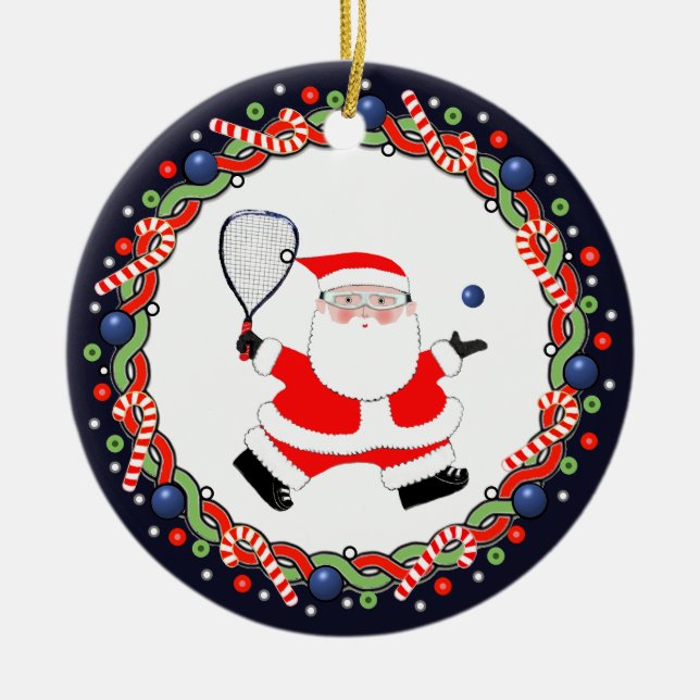 Racquetball Holiday Geschenk Keramik Keramik Ornament (Vorne)