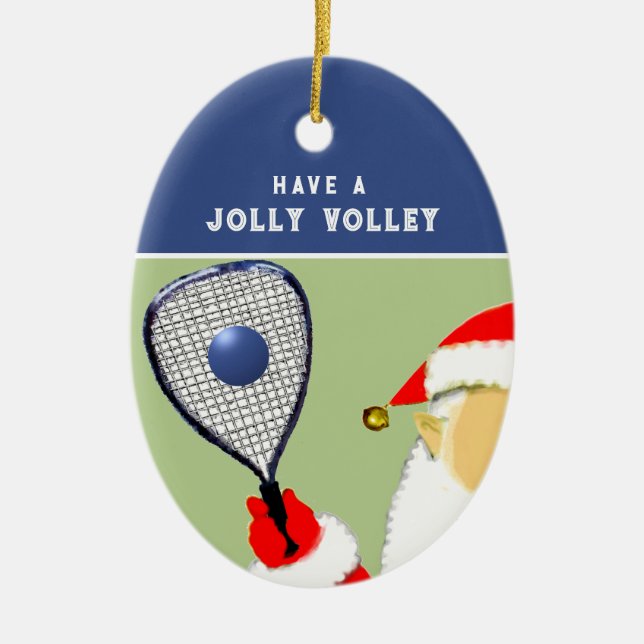 Racquetball Player Holiday Gift Keramik Ornament (Vorne)