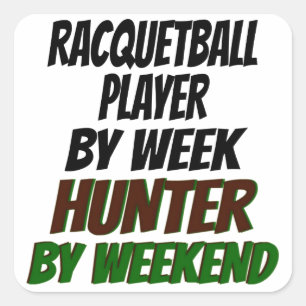 Racquetball Player Hunter Quadratischer Aufkleber