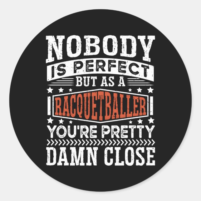 Racquetball Player Racquetball Runder Aufkleber (Vorderseite)