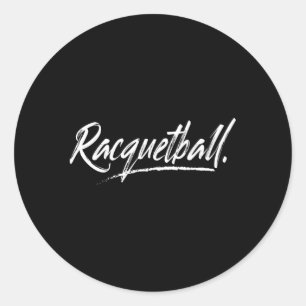 Racquetball und in einem aggressiven Schriftart Runder Aufkleber