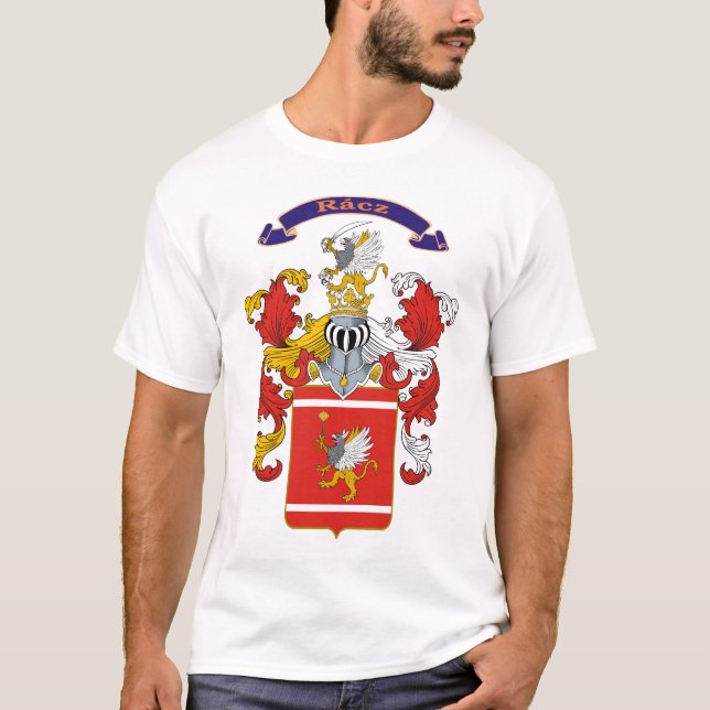 Racz Familien-ungarisches Wappen T-Shirt (Vorderseite)