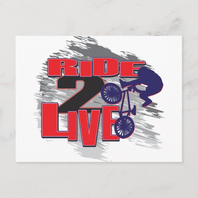 Rad 2 Live 2 BMX Reiter Postkarte (Vorderseite)