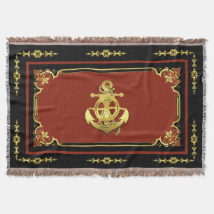 Rad/Ankerziegelrot/Gold des Schiffes Decke