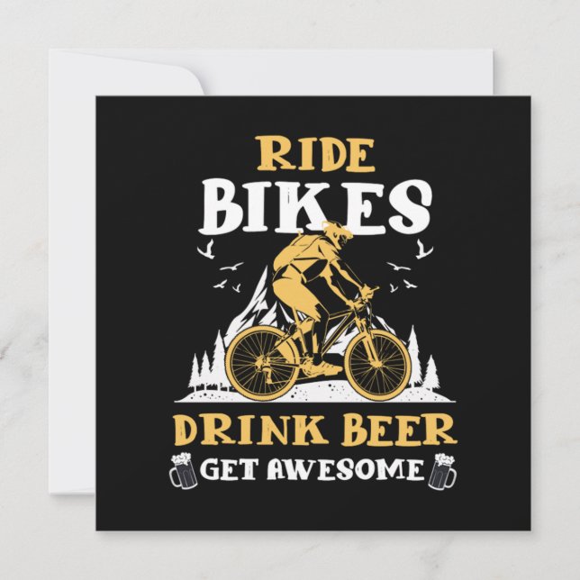 Rad Bikes Drink Bier Fahrrad Fahrrad Geschenk Einladung (Vorderseite)