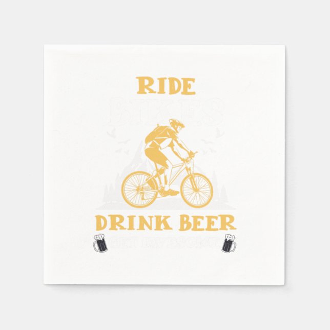 Rad Bikes Drink Bier Fahrrad Fahrrad Geschenk Serviette (Vorderseite)