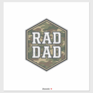 Rad Dad Camo Sechseck Vintage Gravur Design_1 Aufkleber