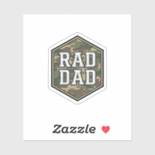 Rad Dad Camo Sechseck Vintage Gravur Design_1 Aufkleber