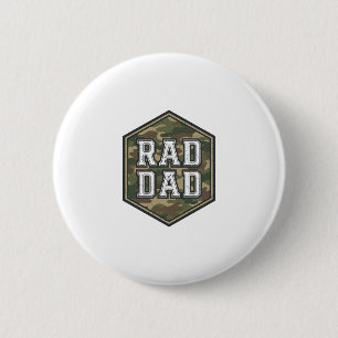 Rad Dad Camo Sechseck Vintage Gravur Design_1 Button