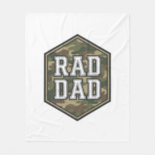 Rad Dad Camo Sechseck Vintage Gravur Design_1 Fleecedecke