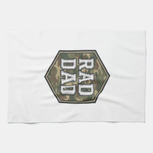 Rad Dad Camo Sechseck Vintage Gravur Design_1 Geschirrtuch