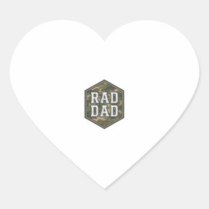 Rad Dad Camo Sechseck Vintage Gravur Design_1 Herz-Aufkleber