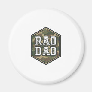 Rad Dad Camo Sechseck Vintage Gravur Design_1 Magnet