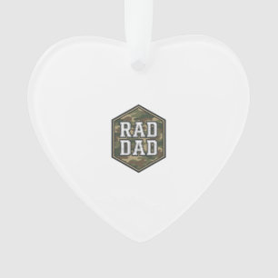 Rad Dad Camo Sechseck Vintage Gravur Design_1 Ornament
