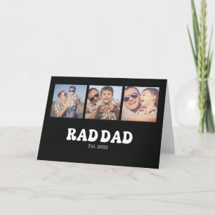 Rad Dad Est. Retro 3 Foto gefaltete Grußkarte Karte