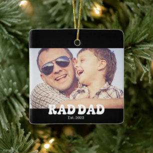 Rad Dad Est. Retro-Foto Keramikornament