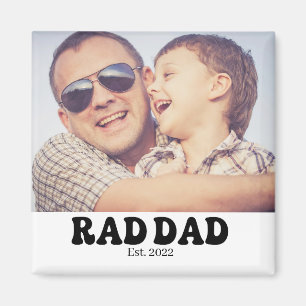 Rad Dad Est. Retro-Foto Magnet