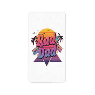 Rad Dad – Retro 80er Neon-Stil für coole Väter Adressaufkleber