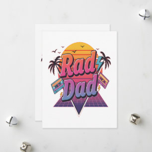 Rad Dad – Retro 80er Neon-Stil für coole Väter Feiertagskarte