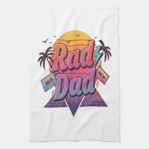 Rad Dad – Retro 80er Neon-Stil für coole Väter Geschirrtuch