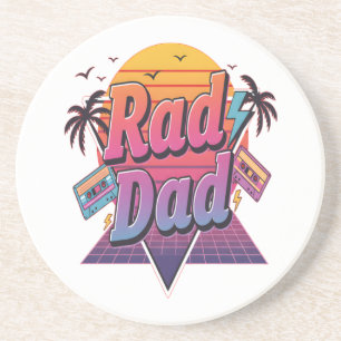 Rad Dad – Retro 80er Neon-Stil für coole Väter Getränkeuntersetzer