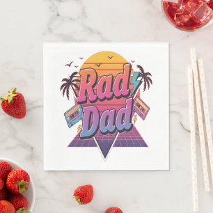 Rad Dad – Retro 80er Neon-Stil für coole Väter Serviette
