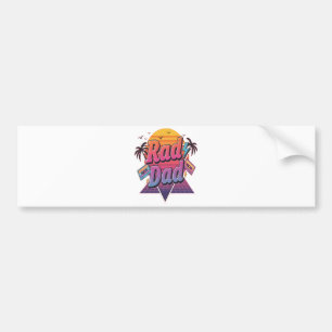 Rad Dad – Retro 80er Neon Style für coole Väter Autoaufkleber