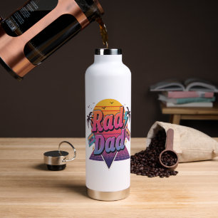 Rad Dad – Retro 80er Neon Style für coole Väter Trinkflasche