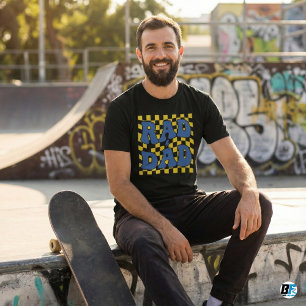 Rad Dad Retro Blau Schachbrettmuster 90er Jahre St T-Shirt