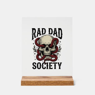 Rad Dad Society Vintage-Totenkopf-Schlangenshirt-D Acrylschild