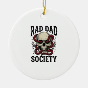 Rad Dad Society Vintage-Totenkopf-Schlangenshirt-D Keramik Ornament