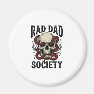 Rad Dad Society Vintage-Totenkopf-Schlangenshirt-D Magnet