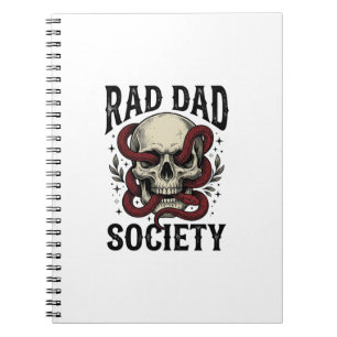 Rad Dad Society Vintage-Totenkopf-Schlangenshirt-D Notizblock