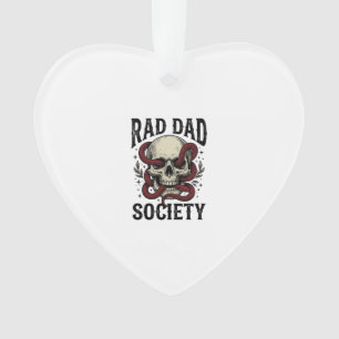 Rad Dad Society Vintage-Totenkopf-Schlangenshirt-D Ornament